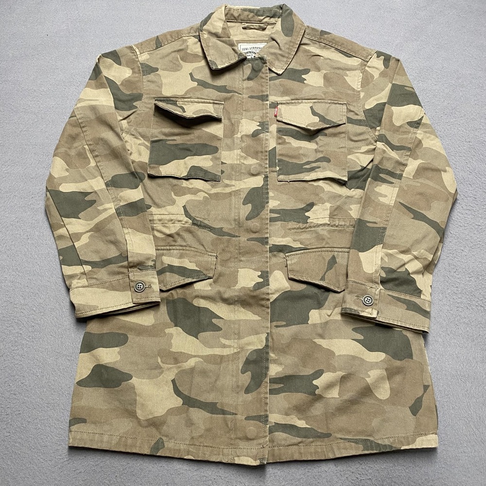 Levi's Jacket Mens Small Camo Field Utility Zip Button Pockets Cotton Twill‎
